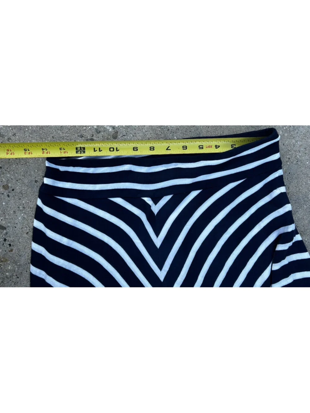Lauren Ralph Lauren Skirt Womens M Blue White Casual Stripes Stretch Aprox 28